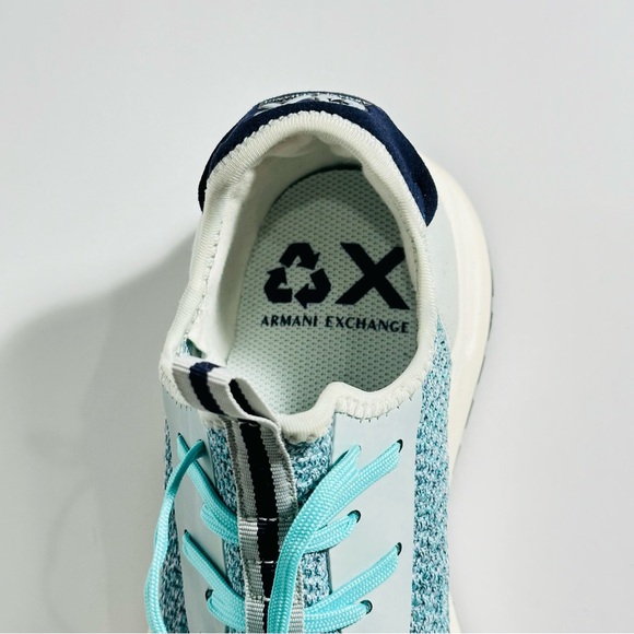 Armani Exchange Sneakers XUX058 Logo Sock Style Fabric Stretch Slip On Style - Picture 12 of 14